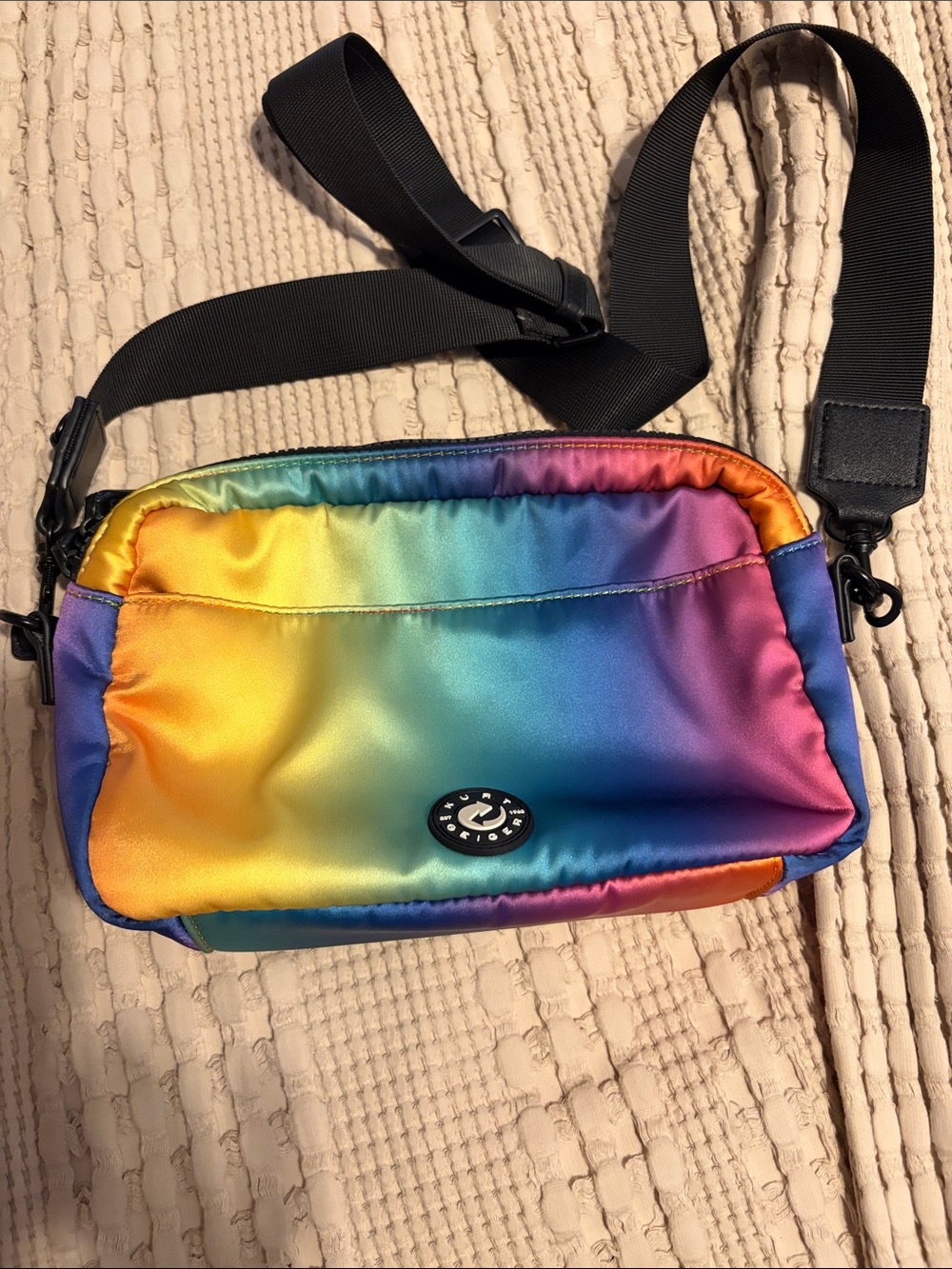 Kurt Geiger Rainbow Quilted Crossbody Belt Bag - Picture 3 of 9